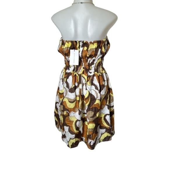 Faithful The Brand PALMIRA Mini Dress ONASSIS Retro Print NWT linen USA 6 - Picture 4 of 8